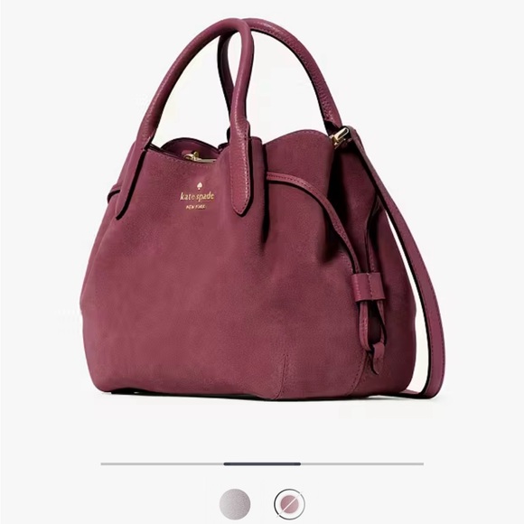 ♠️ Kate Spade - Dumpling Suede Small Satchel, Dark Merlot NWT - Picture 5 of 7